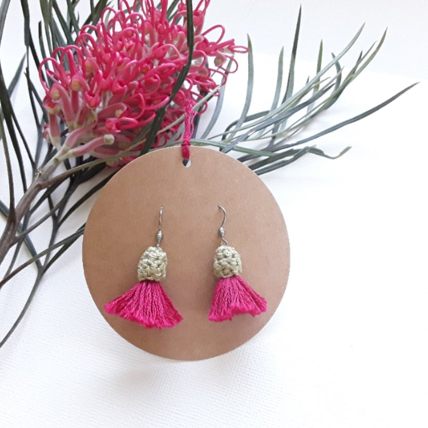 Green tassel earrings australia online